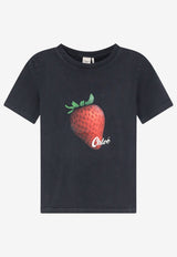 Chloé Strawberry Print T-shirt Black CH26AJH08289070_Ash Black_70014897