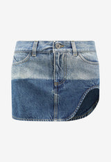 The Attico Logo Patch Mini Denim Skirt Blue 261WCR00164DDD120SD257_deepblue_70166726