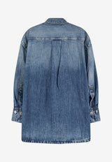 The Attico Embroidered Logo Denim Shirt Blue 261WCB00068DDD122AA024_SKYBLUE_70166734