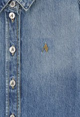 The Attico Embroidered Logo Denim Shirt Blue 261WCB00068DDD122AA024_SKYBLUE_70166734