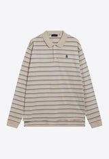 Prada Long-Sleeved Stripe Polo T-shirt Beige UJL40DOOO19SJ/T_PRADA-F05HE