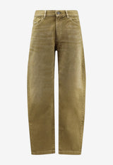 The Attico Barrel-Leg Faded Denim Pants Green 261WCP00321DDD121AA156_grrenbrush_70166767