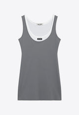 Miu Miu Jersey Mini Dress Gray MF6438OOO122R/T_MIU-F0276