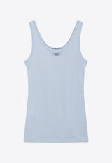 Prada Triangle Logo Ribbed Tank Top Light Blue 39576LWMO14L0/T_PRADA-F0012
