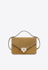 Valentino Small Rockstud Suede Crossbody Bag Beige 9W2B0T76KQQ/T_VALE-RDX