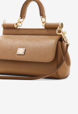 Small Sicily Calf Leather Top Handle Bag