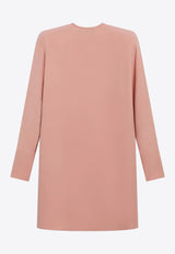 Valentino Silk Cady Bow Mini Dress Pink 9B3VAKN61MM/T_VALE-3GH