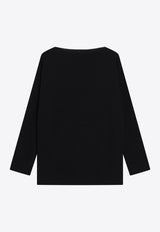 Miu Miu Logo Intarsia Wool Sweater Blue MML06WOOO1903/T_MIU-F0008