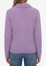 Chloé Brushed Alpaca Polo Sweater Purple CH26AMP16720--508