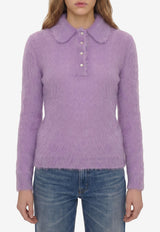 Chloé Brushed Alpaca Polo Sweater Purple CH26AMP16720--508