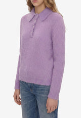 Chloé Brushed Alpaca Polo Sweater Purple CH26AMP16720--508