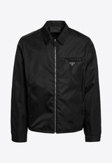 Prada Re-Nylon Zip-Up Jacket Black SGB684OOO1WQ8/T_PRADA-F0002