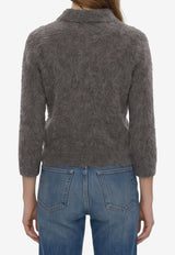 Chloé Brushed Alpaca Polo Sweater Gray CH26AMP16720--013