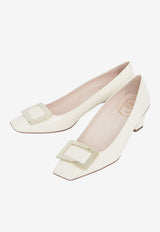 Roger Vivier Belle Vivier 45 Patent Leather Pumps Cream RVW00600920-D1P-9999