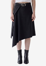 The Attico Asymmetric Belted Skirt Black 261WCS00313-065AA-100
