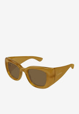 Saint Laurent Howl Chunky Square Sunglasses Brown 862887Y9958_7101