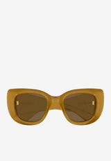 Saint Laurent Howl Chunky Square Sunglasses Brown 862887Y9958_7101