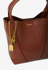 Chloé Small Spin Shoulder Bag in Grained Leather Brown CH25SS812N84--26P