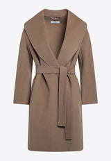 S Max Mara Messi Wool Belted Coat Brown MESSIWO/T_MAXS-045