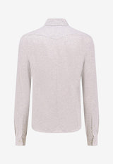 Brunello Cucinelli Long-Sleeved Buttoned Shirt White ME8546666C3657_Perla_70211134