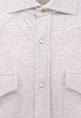 Brunello Cucinelli Long-Sleeved Buttoned Shirt White ME8546666C3657_Perla_70211134