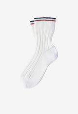 Brunello Cucinelli Ribbed Stretch Socks White MCSCO9049CZ930_White_70211139