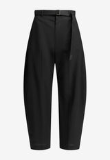 Sacai Curved-Leg Tailored Wool Pants Black 26-08572001_89361c0b-a77a-45be-b471-d1a68c692269