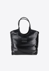 Miu Miu Ivy Shoulder Bag in Softy Shine Leather Black 5BG321VOOO2IEO_F0002