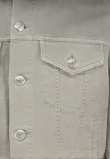 Brunello Cucinelli Pointed-Collar Denim Jacket Taupe M277P6910C7018_Brown_70211167
