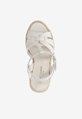 Saint Laurent Tribute 130 Leather Wedge Sandals White 611924BZC00_9008