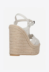 Saint Laurent Tribute 130 Leather Wedge Sandals White 611924BZC00_9008