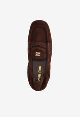 Miu Miu Logo Suede Leather Loafers Brown 5D341EFD005008_F0003