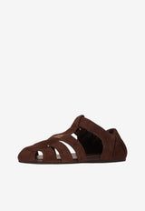 Miu Miu Suede Leather Sandals Brown 5E395EFD005008_F0003