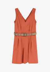 Brunello Cucinelli Monili-Embellished Mini Dress Orange ML140A5354C3980_TANGERINE_70211186