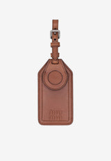 Miu Miu Leather Name Tag Bag Charm Brown 5TL6452IER_F0046