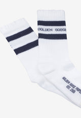 Golden Goose DB Distressed Sports Socks Blue GUP00883P00048781236_126b4ee9-4341-4194-a1b4-de177fd2df8c