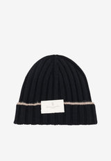 Brunello Cucinelli Ribbed Cashmere Beanie Black M2240900CB676_NEROBROWN_70014868