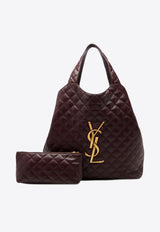 Saint Laurent Icare Oversized Cassandre Quilted Tote Bag Wine 698651AAANG_6195