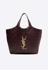 Saint Laurent Icare Oversized Cassandre Quilted Tote Bag Wine 698651AAANG_6195