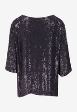 P.A.R.O.S.H Gamma Sequined Blouse Blue D311564GAMMA23_012