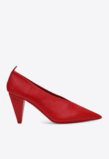 Loewe Origami 85 Cubic Pumps in Leather Red L815S01XAALE/T_LOEW-7100