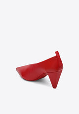 Loewe Origami 85 Cubic Pumps in Leather Red L815S01XAALE/T_LOEW-7100