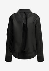 Sacai Double-Breasted Buttoned Blazer Black 26-08564001_19a81639-d0e6-4a44-934e-4342c7ee3bd2