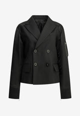 Sacai Double-Breasted Buttoned Blazer Black 26-08564001_19a81639-d0e6-4a44-934e-4342c7ee3bd2