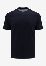 Brunello Cucinelli Ribbed Crewneck T-shirt Navy M0B131308C4425_NAVY_70014817