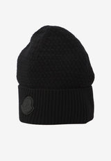 Moncler Logo Patch Ribbed Beanie Black L20913B00026-M4281-999