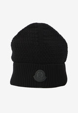 Moncler Logo Patch Ribbed Beanie Black L20913B00026-M4281-999