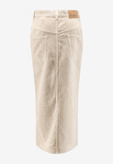 Isabel Marant Etoile Odalie Corduroy Midi Skirt Ecru JU0408FBD3G02E23EC_Ecru_70013936