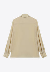 Valentino Silk Bow Shirt Sand 9B3AB8M521B/T_VALE-ZEP