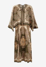 Zimmermann Ruffled Printed Tunic Midi Dress Multicolor 8270DSS263OLP_Olive Paisley_70224505